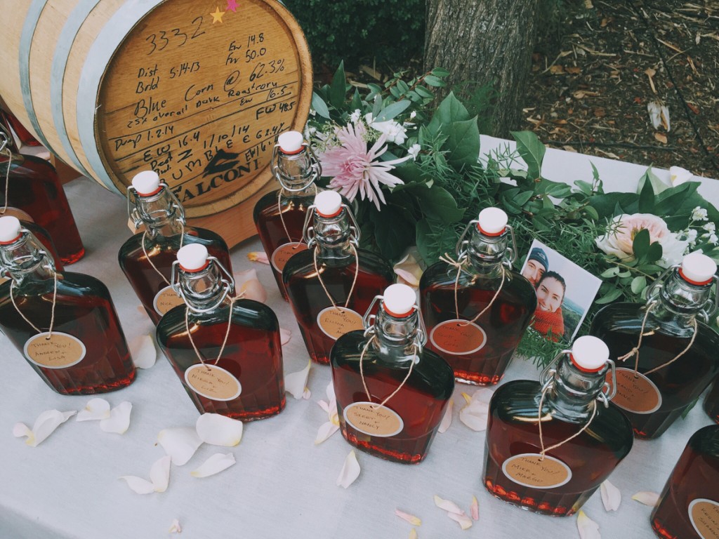 DIY Barrel-Aged Negroni -- Flasks for the wedding