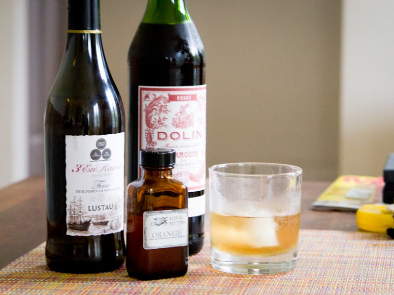 Adonis Cocktail Sherry Sweet Vermouth Orange Bitters